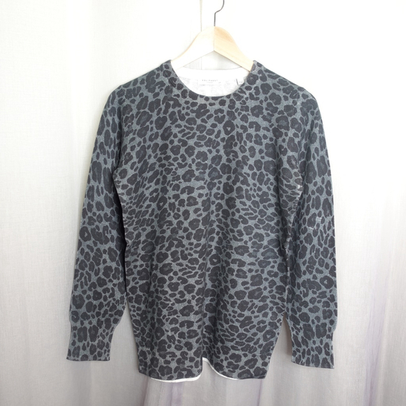 Equipment Rei Leopard Print Cotton & Cashmere Sweater Women's size S NWT - Picture 4 of 11